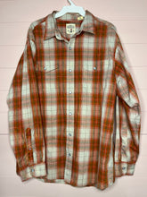 Load image into Gallery viewer, Large Red Head Orange Pearl Snap Button Up Long Sleeve Shirt
