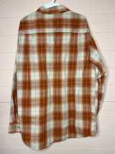 Load image into Gallery viewer, Large Red Head Orange Pearl Snap Button Up Long Sleeve Shirt
