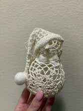 Load image into Gallery viewer, handmade white crochet snowman christmas ornament
