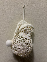 Load image into Gallery viewer, handmade white crochet snowman christmas ornament
