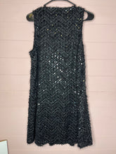 Load image into Gallery viewer, Large Altar’d State Black Sequin Feather Sleeveless Dress
