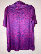 Load image into Gallery viewer, Medium Robert Graham Men's Classic Fit Downdrift Pink Purple Moisture Wick Short Sleeve Polo Shirt
