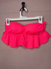 Load image into Gallery viewer, Medium Victoria’s Secret Hot Pink Ruffle Strapless Swim Top
