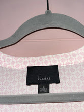 Load image into Gallery viewer, Large Lumiere Pink White V-Neck Blouse
