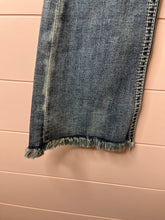 Load image into Gallery viewer, Girls Size 10 Grace LA Cow Skull Raw Hem Flare Jeans
