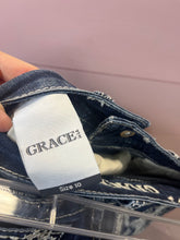 Load image into Gallery viewer, Girls Size 10 Grace LA Cow Skull Raw Hem Flare Jeans
