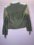 Medium Disney Kids 10-12 Green Fringe Jacket
