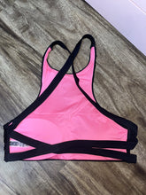 Load image into Gallery viewer, Medium Victoria’s Secret PINK Black Sequin High Neck Swim Top
