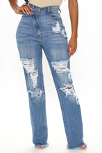 Load image into Gallery viewer, Size 9 Fashion Nova Ultra High Rise Long Don’t Get Crossed Over Slouch Fit Jeans
