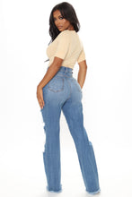 Load image into Gallery viewer, Size 9 Fashion Nova Ultra High Rise Long Don’t Get Crossed Over Slouch Fit Jeans

