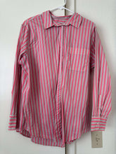 Load image into Gallery viewer, XL A New Day Neon Pink Striped Button Up Shirt
