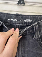Load image into Gallery viewer, Size 14 Old Navy High Rise Baggy Wide Leg Black Denim Jeans
