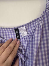 Load image into Gallery viewer, Large H&amp;M Purple Gingham Print Dress
