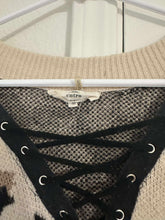Load image into Gallery viewer, Medium Entro Leopard Lace Up Sweater

