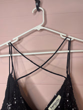 Load image into Gallery viewer, Large Impressions Boutique NWT Black Sequin Strappy Slip Dress
