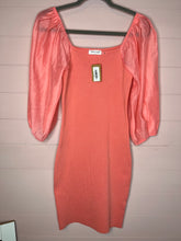 Load image into Gallery viewer, Small Vestique NWT Pink Rosalia Shear Puff Sleeve Bodycon Dress
