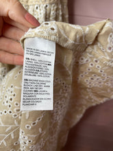 Load image into Gallery viewer, Size 16 Chico’s Plus Size Boho Tan White Eyelet Tiered Ruffle Midi Dress
