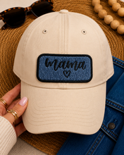 Load image into Gallery viewer, Mama Denim Patch Iron On | Embroidered Patch | Hat Patch Tote Bag Patch
