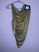 Load image into Gallery viewer, XL NWT NORMA KAMALI
Gold Diana Lamé Ruched One-Shoulder Top
