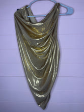 Load image into Gallery viewer, XL NWT NORMA KAMALI
Gold Diana Lamé Ruched One-Shoulder Top
