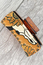 Load image into Gallery viewer, Western sunflower cow skull hair clip

