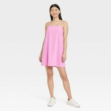 Load image into Gallery viewer, Medium A New Day Pink Spaghetti Strap Linen Dress
