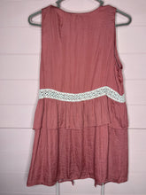 Load image into Gallery viewer, Small Entro Pink &amp; Cream Boho Lace Ruffle Vest
