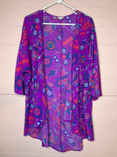 Load image into Gallery viewer, Large Lularoe Bright Purple Punchy Western Kimono
