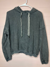 Load image into Gallery viewer, Small Aerie Long Sleeve Ribbed Gray Hoodie Sweatshirt
