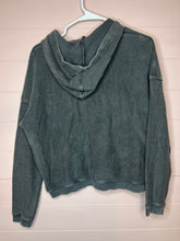 Load image into Gallery viewer, Small Aerie Long Sleeve Ribbed Gray Hoodie Sweatshirt
