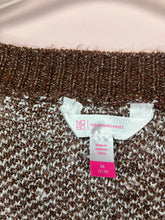 Load image into Gallery viewer, Medium No Boundaries Brown Smiley Face V-Neck Sweater
