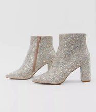 Load image into Gallery viewer, Size 8 Betsy Johnson Pointy Toe Rhinestone Ankle Booties
