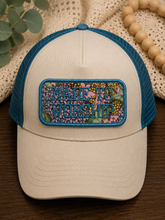 Load image into Gallery viewer, Made to Worship Floral Patch  | Christian Faith | Upcycled Textile Patc | Embroidered Religious Gift

