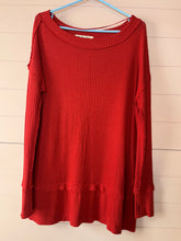 Load image into Gallery viewer, XS Free People North Shore Thermal Tunic Shirt Storm Phoenix Red
