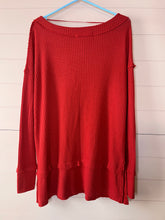 Load image into Gallery viewer, XS Free People North Shore Thermal Tunic Shirt Storm Phoenix Red
