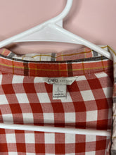 Load image into Gallery viewer, Large Cato Orange Plaid High Low Button Up Tunic Top
