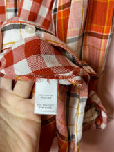 Load image into Gallery viewer, Large Cato Orange Plaid High Low Button Up Tunic Top
