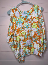 Load image into Gallery viewer, Large Democracy Floral Cold Shoulder Boho Tie Top
