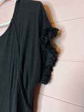 Load image into Gallery viewer, Small Umgee Black Linen High Low Frayed Hem Dress
