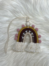 Load image into Gallery viewer, Mustard &amp; Brown Boho Rainbow Tassel Car Charm
