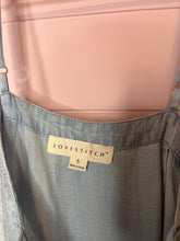 Load image into Gallery viewer, Small Lovestitch Chambray Tiered Ruffle Raw Hem Dress
