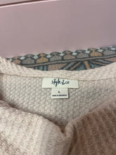 Load image into Gallery viewer, Large Style &amp; Co Light Pink Waffle Knit Cowl Neck Long Sleeve Top
