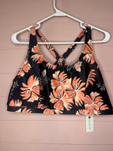Load image into Gallery viewer, 20W Holipick NWT Plus Size Black Orange Floral Print Swim Top
