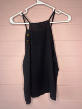 Load image into Gallery viewer, Medium SHEIN Black Sheer Floral Embroidered Tank Top
