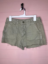 Load image into Gallery viewer, Size 6 American Eagle Green Cut Off Button Fly Shorts
