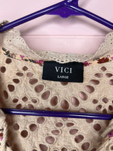 Load image into Gallery viewer, Large VICI Boho Floral print eyelet v-neck ruffle sleeve top
