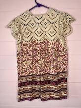 Load image into Gallery viewer, Large VICI Boho Floral print eyelet v-neck ruffle sleeve top
