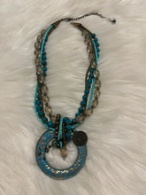 Load image into Gallery viewer, Turquoise &amp; Gold Beaded Western Necklace

