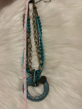 Load image into Gallery viewer, Turquoise &amp; Gold Beaded Western Necklace
