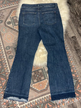 Load image into Gallery viewer, Size 16W Edgely Plus Size High Rise Curvy Raw Hem Flare Denim Jeans
